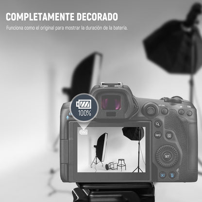 NEEWER Pack de 2 2200mAh LP-E6P/LP-E6NH/LP-E6N/LP-E6 Baterías Repuesto Cargador USB Doble Vertical con Pantalla LCD para EOS R5 Mark II EOS R5 EOS R6 EOS R7 EOS R 5D II III IV 6D 6D II 7D 7D II 60D