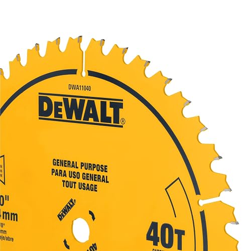 DEWALT - Hoja de sierra de mesa, 10 pulgadas, 40 dientes, con acabado fino, carburo ultra afilado (DWA11040)