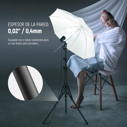 NEEWER Soporte de Luz con 180° Patas Reversibles, 178cm Trípode de Viaje Plegable para Luces de Anillo Luces de Fotografía con Tornillo de 1/4" 3/8", Bolsa para Softbox Estroboscópico Speedlite, ST70R
