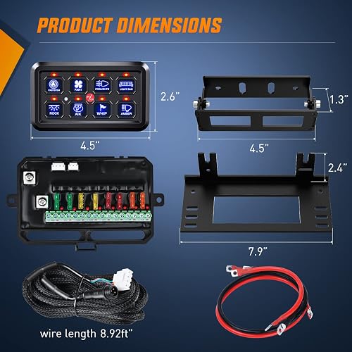 Nilight - Sistema de control de circuitos de control de circuito, arnés de cableado de fusible, regulable, para interruptor LED de 12 V, automóviles, camiones, campistas, SUV, 2 años de garantía, azul