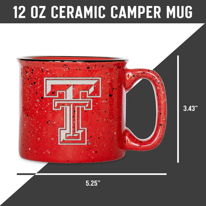 Rico Industries NCAA Texas Tech Red Raiders Speckle Taza de fogata grabada con láser de 12 onzas