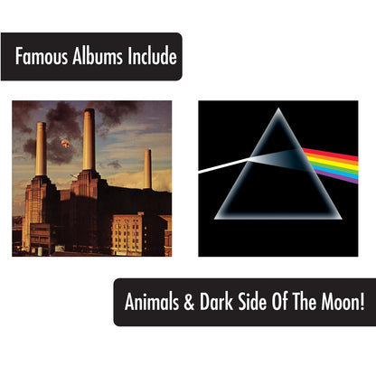 ICUP Pink Floyd - Cubiertas para álbum de 4 piezas, vidrio de pinta, grande, multicolor