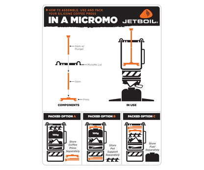 Jetboil Cafetera de prensa francesa para estufas de camping y mochilero Jetboil