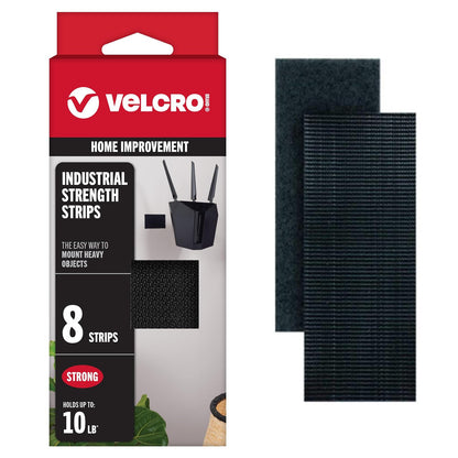 VELCRO Brand Cinta de Sujeción Industrial, Interior/Exterior - Negro - - 4in x 2in - Sujetadores resistentes de la marca VELCRO