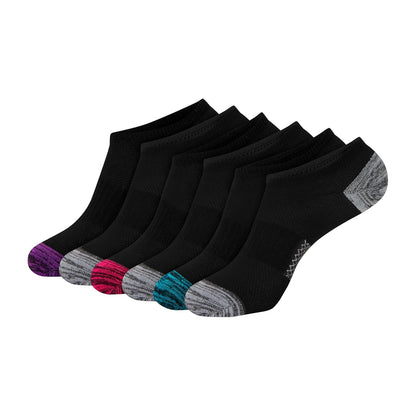 Hanes Calcetines Ligeros Invisibles Paquete de 6 Mujer - 5-9 - Negro - Gris