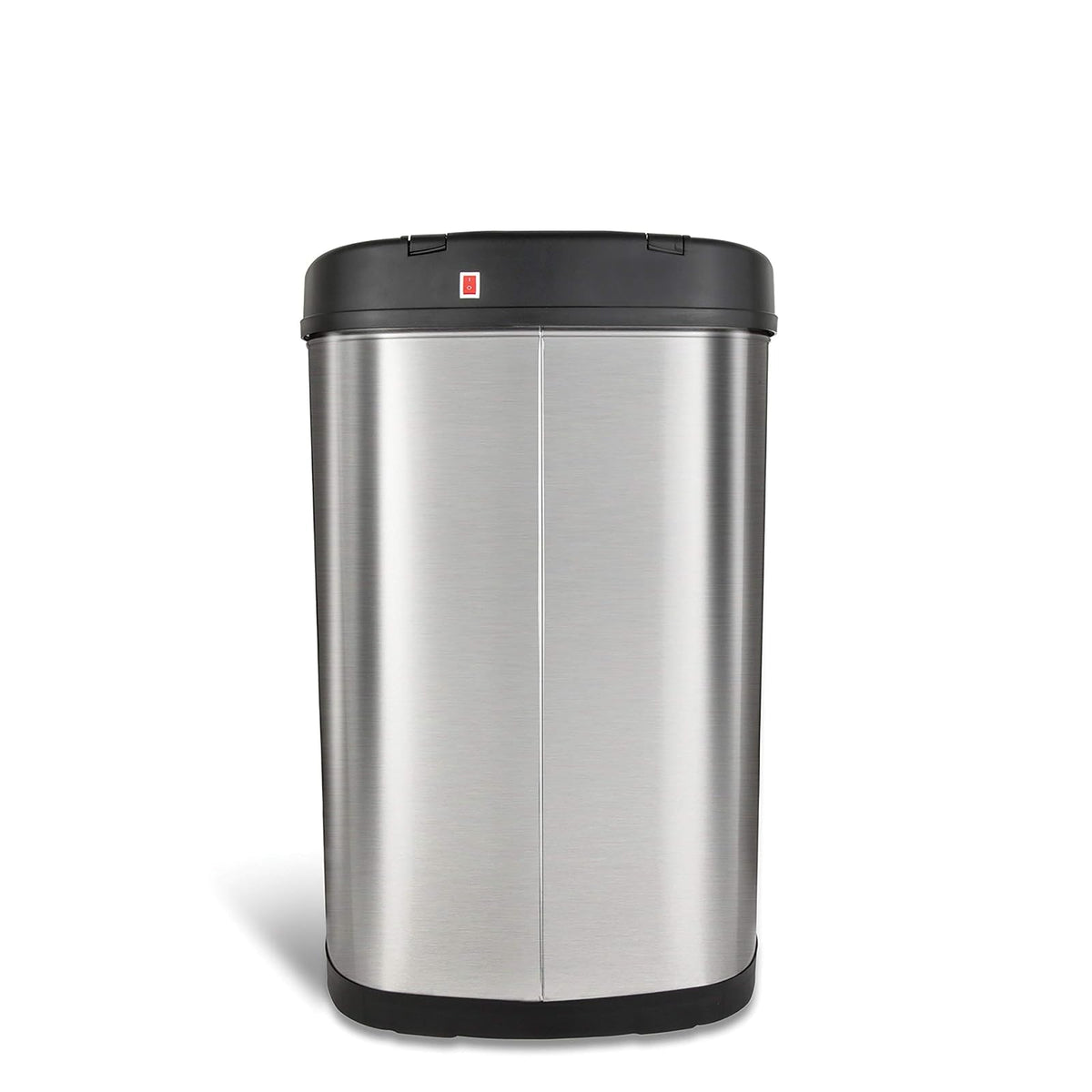 NINESTARS DZT-50-13 la papelera original sin contacto con sensor de movimiento automático, parte superior negra, 13.2 galones / 50 L, Acero Inoxidable, Art Deco, Acero inoxidable, 13 Gal. 50 L, 1