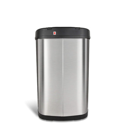NINESTARS DZT-50-13 la papelera original sin contacto con sensor de movimiento automático, parte superior negra, 13.2 galones / 50 L, Acero Inoxidable, Art Deco, Acero inoxidable, 13 Gal. 50 L, 1