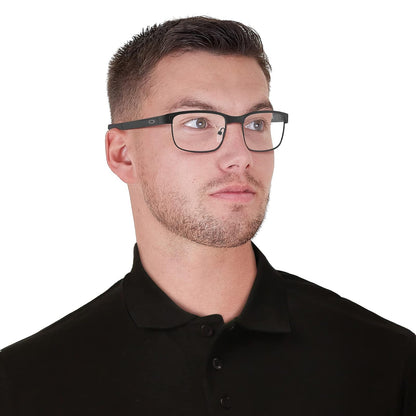 Oakley OX5132 - anteojos de sol para hombre (superficie cuadrada, titanio, lentes graduadas no polarizadas, 52 mm), color negro mate