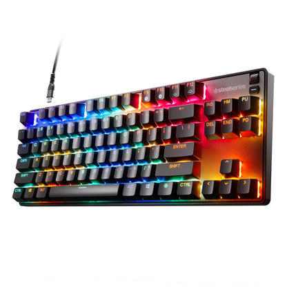 SteelSeries - Nuevo Apex 9 TKL - Mini Teclado óptico HotSwap - Diseño TKL Esports - Interruptores ópticos - Personalización RGB - Marco de aleación de Aluminio - Teclas PBT de Doble Disparo