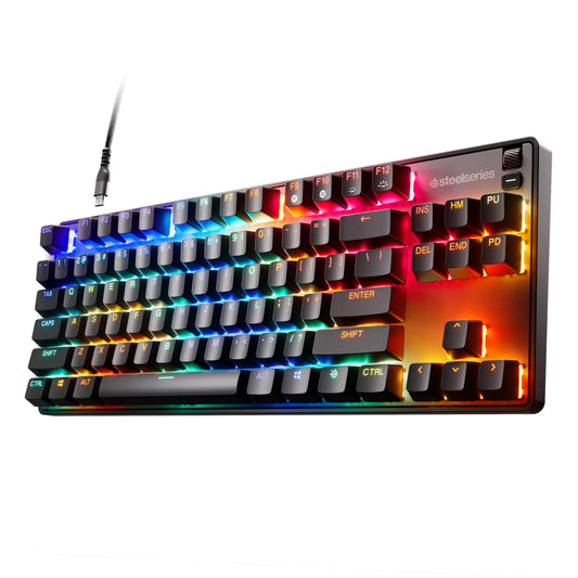 SteelSeries - Nuevo Apex 9 TKL - Mini Teclado óptico HotSwap - Diseño TKL Esports - Interruptores ópticos - Personalización RGB - Marco de aleación de Aluminio - Teclas PBT de Doble Disparo