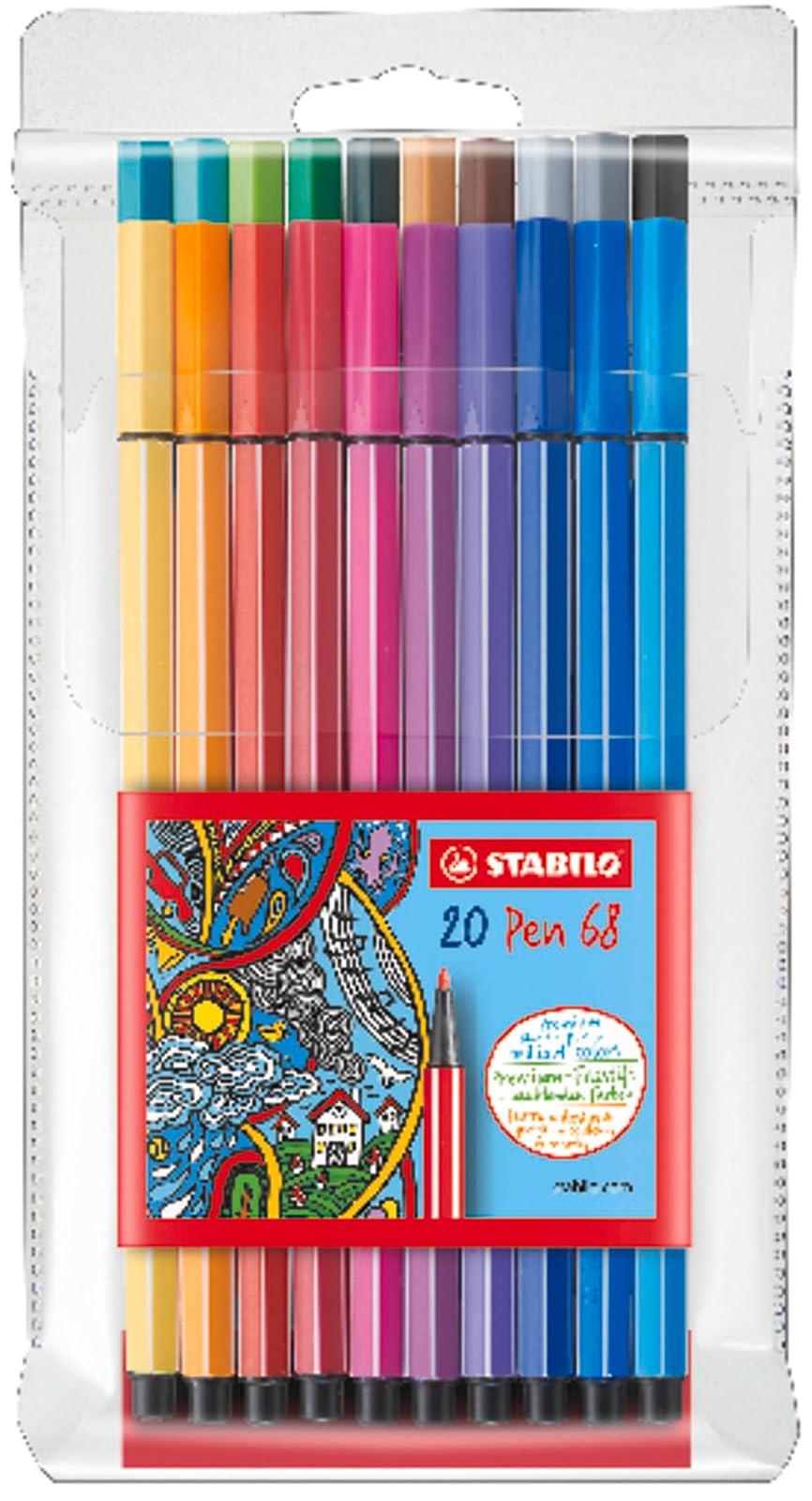 Rotuladores Stabilo Pen 68 - Plumin - Marcador - Grosor de M (1 mm) (20)