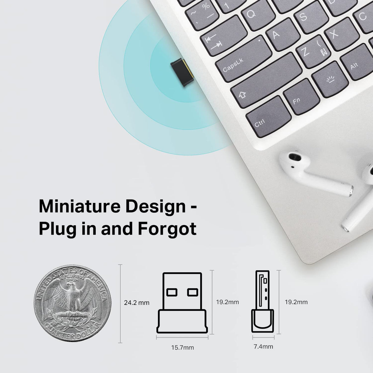TP-Link Adaptador USB WiFi y Bluetooth Nano Archer T2UB Nano - AC600 Doble Banda - hasta 600 Mbps - Bluetooth 4.2 - Compatible con Windows - Diseño Ultracompacto - Fácil Instalación