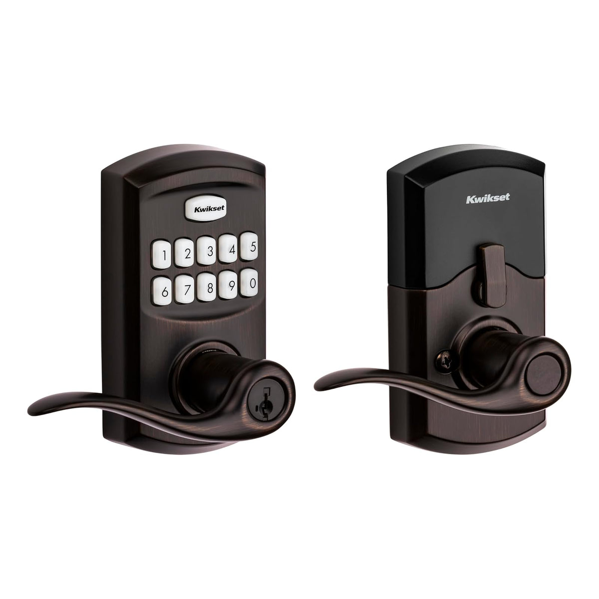Kwikset SmartCode 917 Cerradura Electrónica con Teclado, Palanca Halifax - Bronce veneciano - Tradicional