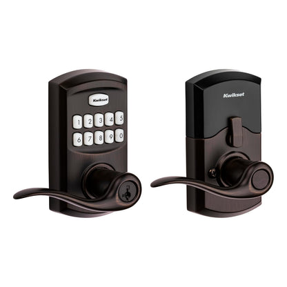 Kwikset SmartCode 917 Cerradura Electrónica con Teclado, Palanca Halifax - Bronce veneciano - Tradicional