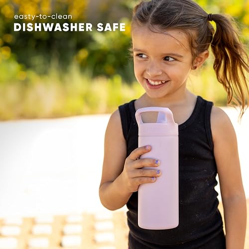 Simple Modern Botella de Agua para Niños con Tapa de Popote | Termo Aislado de Acero Inoxidable | Botellas de Agua para Niñas, Escuela y Deportes | A Prueba de Fugas y Libre de BPA| Mesa Colección | 475ml | Forest