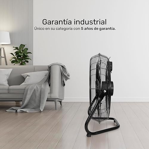 TAURUS FLASH | Circulador de Aire Metálico Industrial 20” | Motor Industrial Potente | 6 Aspas Aerodinámicas Alto Flujo y Bajo Ruido | Reja Metálica | Piso y Pared | 3 Velocidades | Garantía 5 Años