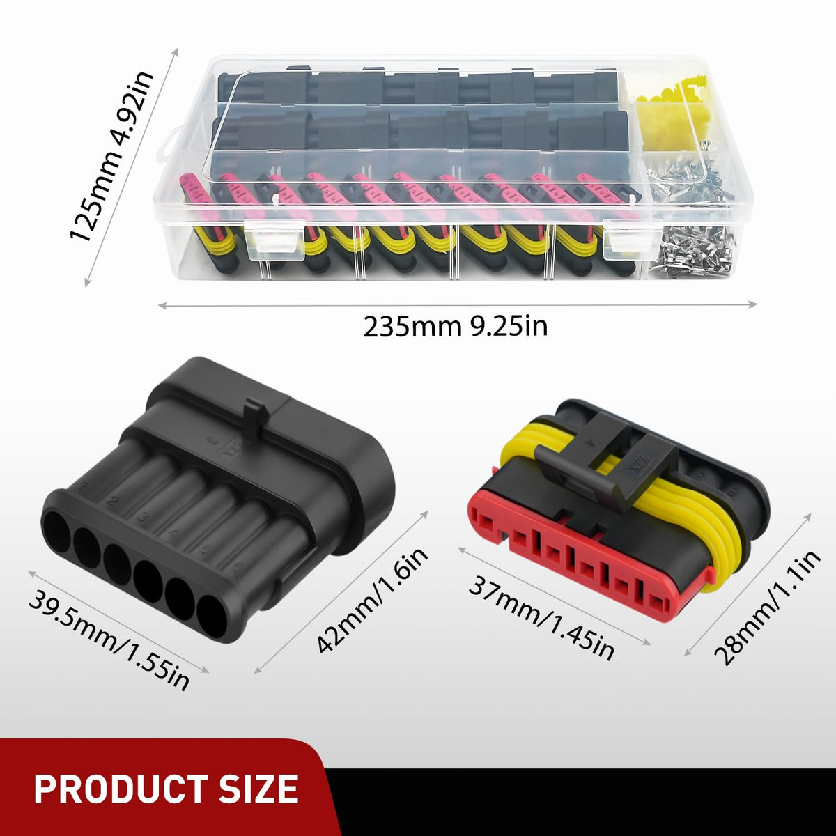 Nilight - 260 conectores eléctricos de 6 pines, conector de cable macho y hembra, impermeable, conector de 6 vía para automóvil, camión, motocicleta, barco, juego de 10.