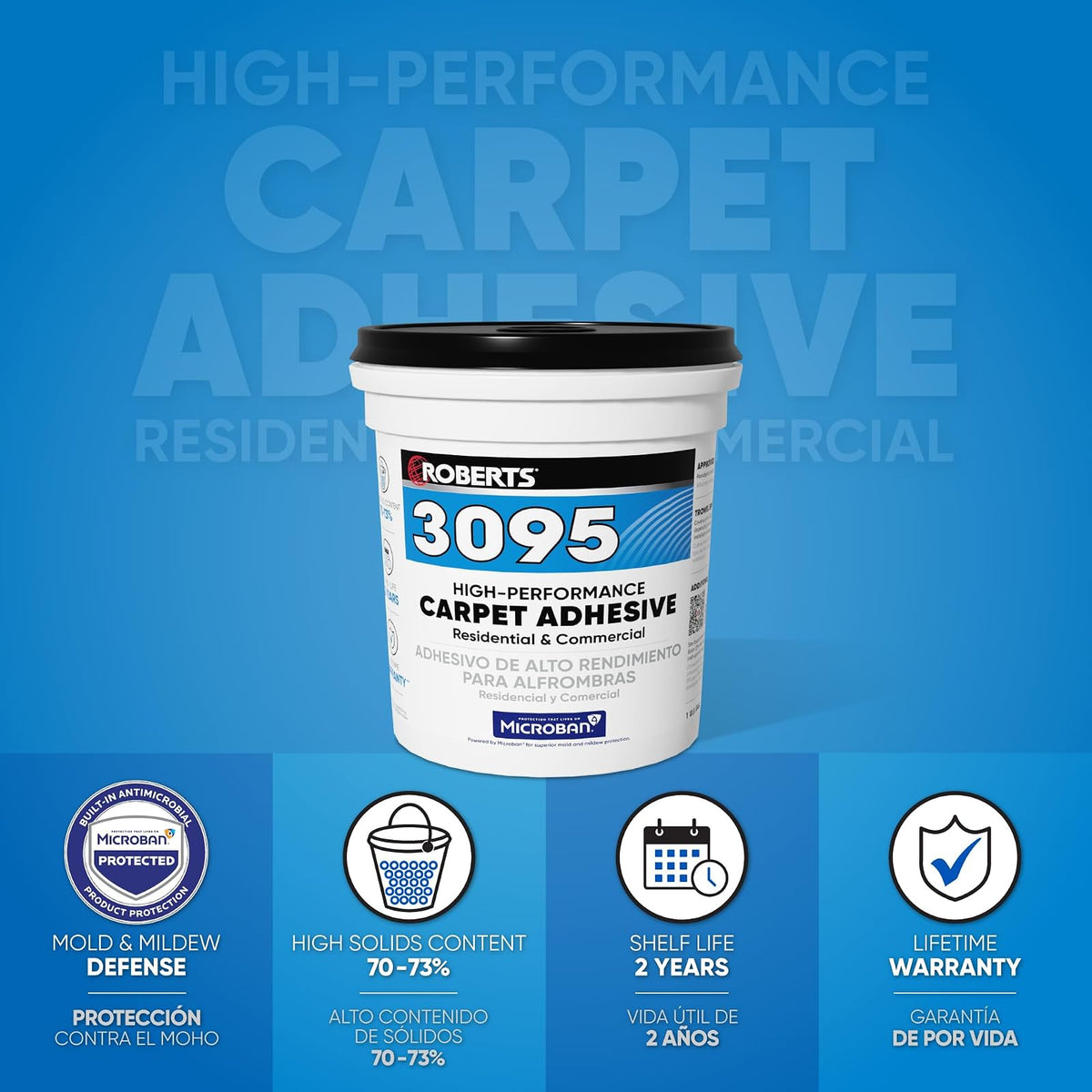 Roberts 3095-1 - Adhesivo para alfombra (1 gal), color beige