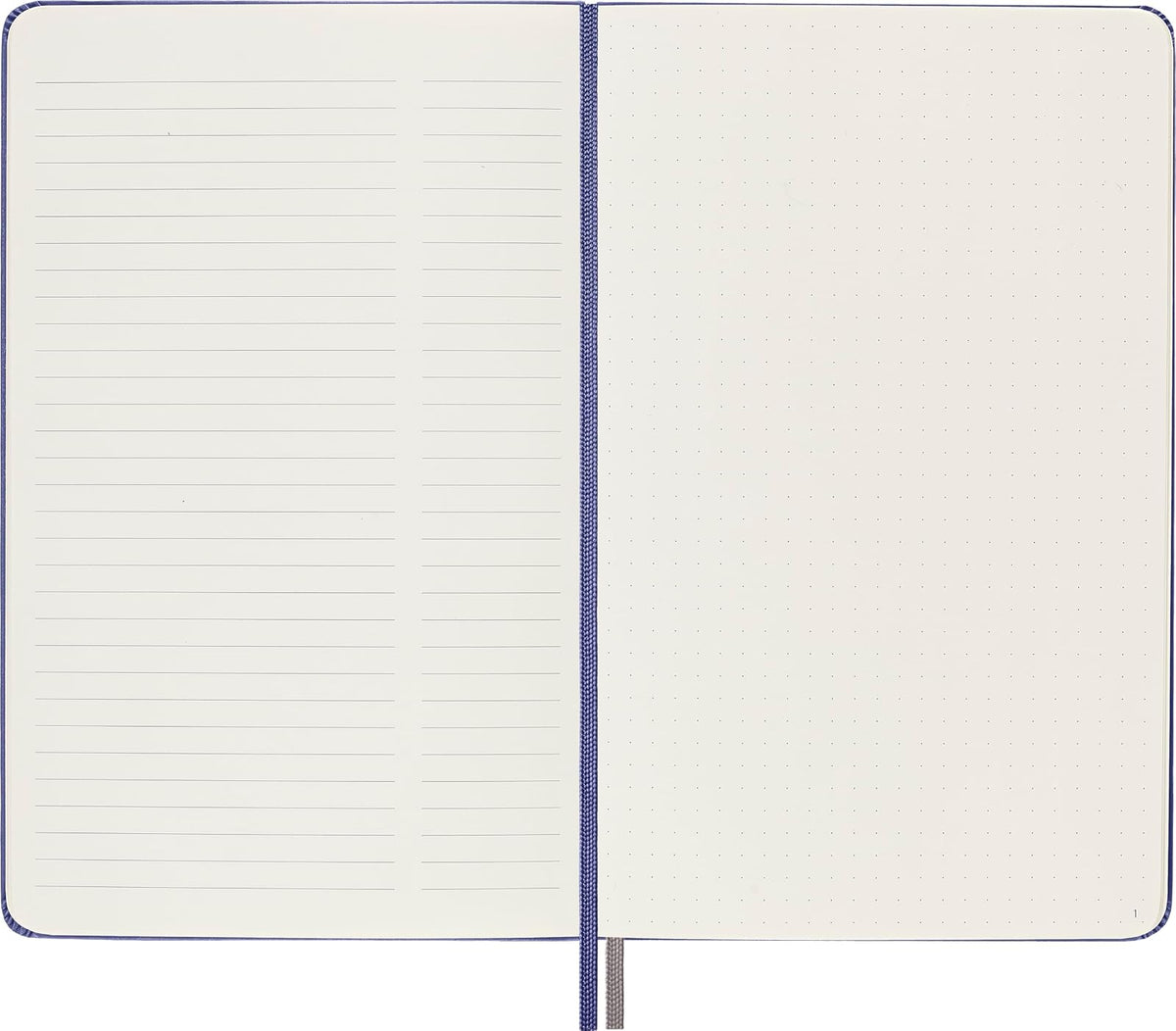Moleskine Libro de registro de arte, tapa dura, grande (5 x 8.2 pulgadas), punteado, violeta lavanda, 160 páginas