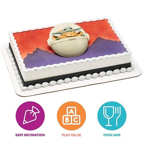 DecoSet® Star Wars™ The Mandalorian The Child Cake Topper, 1 pieza para tartas, uso con decoraciones para tartas para crear pasteles intergalácticos