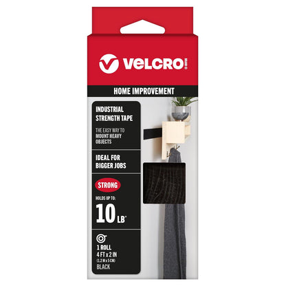 VELCRO Brand Cinta de Sujeción Industrial, Interior/Exterior - Black - 1.2m x 5 cm - Sujetadores resistentes de la marca VELCRO