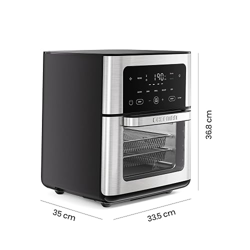 Chefman Freidora de aire 6 en 1 multifuncional XL de 13 cuartos, Asador, Deshidratador de alimentos, Horno de convección, Controles de pantalla táctil, Puerta con ventana - Acero inoxidable