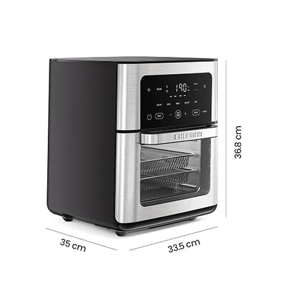 Chefman Freidora de aire 6 en 1 multifuncional XL de 13 cuartos, Asador, Deshidratador de alimentos, Horno de convección, Controles de pantalla táctil, Puerta con ventana - Acero inoxidable
