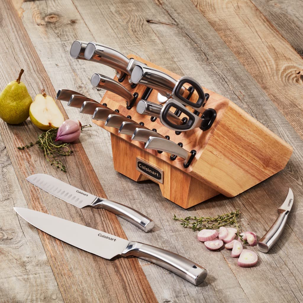Cuisinart Normandía Juego de 19 Cuchillos y Accesorios, con Bloque, Acero Inoxidable