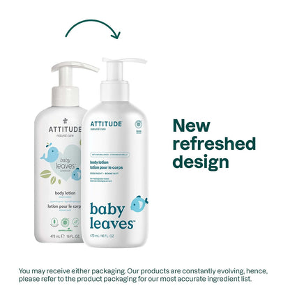 ATTITUDE Natural Baby Body Lotion | EWG VERIFIED, Hypoallergenic, Dermatologist Tested | 100% Safe Baby Body Lotion | Baby leaves science Collection | Almond Milk (16 Fluid Ounce)