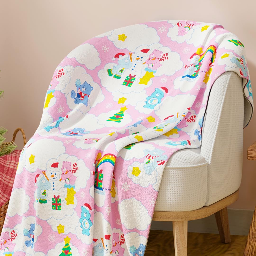 Franco Manta de Felpa Coleccionable con Personajes Licenciados - 1.1 x 1.5 m - Care Bears Holiday
