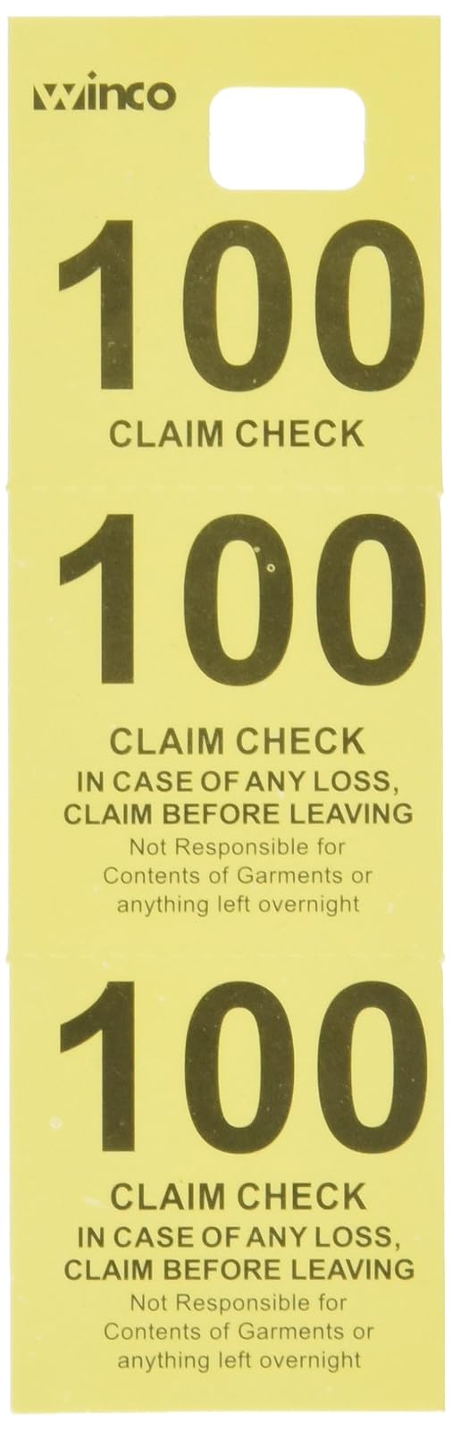 Winco Coat Checks, Yellow, 500 per Box