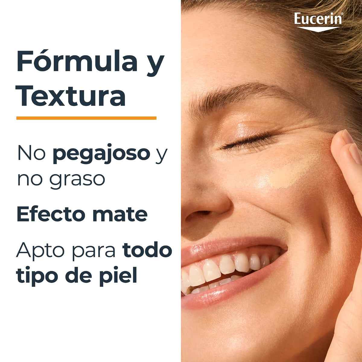 Eucerin Sun Face Hydro-Fluid FPS 50 + Tono Claro 50ml Protector Solar Facial con Color, textura ligera, suave y refrescante. Rápida absorción sin sensación grasosa o pegajosa.