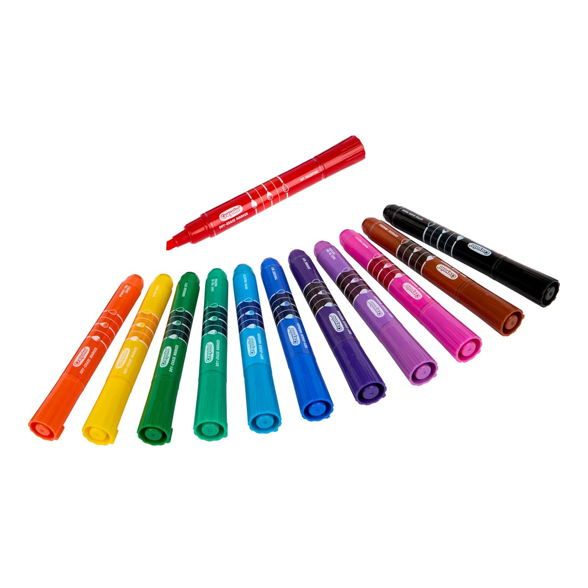 Crayola Take Note - Marcadores de borrado en seco para la escuela (12 quilates), marcadores de pizarrón blanca con punta de cincel, imprescindibles para el aula del profesor, esenciales para el