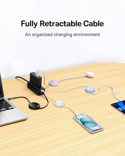 Baseus USB-C Mini Cable de Carga Retráctil de 100 W, Azul