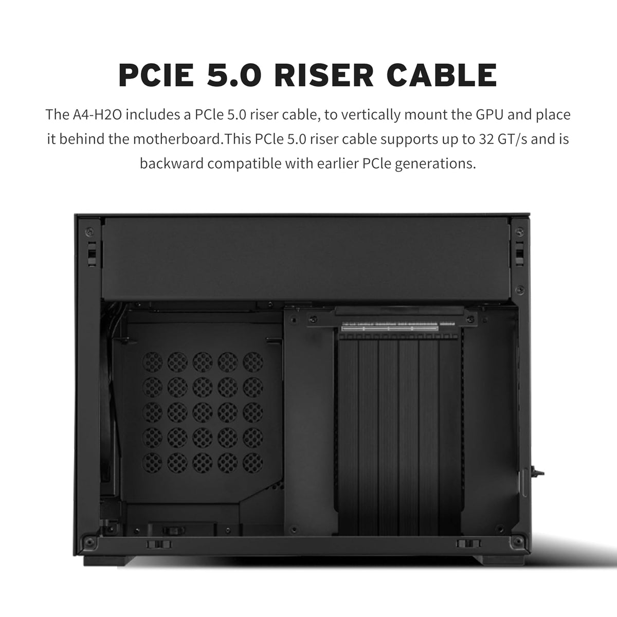 Lian Li A4-H2OA5 Mini-ITX Funda para PC, GPU de Montaje Triple Ranura, Exterior de Aluminio e Interior de Acero SPCC, AIO de 240 mm, diseño sándwich SFX, PCIe 5.0, Compatible con PSU SFX/SFX-L
