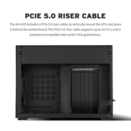 Lian Li A4-H2OA5 Mini-ITX Funda para PC, GPU de Montaje Triple Ranura, Exterior de Aluminio e Interior de Acero SPCC, AIO de 240 mm, diseño sándwich SFX, PCIe 5.0, Compatible con PSU SFX/SFX-L