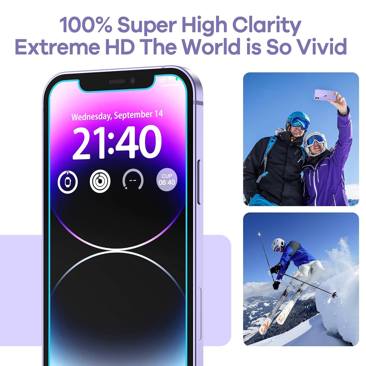 ORIbox Protector de visualización de vidrio para iPhone 12 y iPhone 12 Pro, 3 paquetes de protectores de visualización de vidrio templado transparente HD