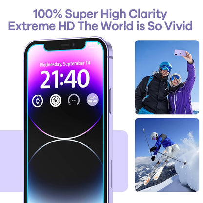 ORIbox Protector de visualización de vidrio para iPhone 12 y iPhone 12 Pro, 3 paquetes de protectores de visualización de vidrio templado transparente HD