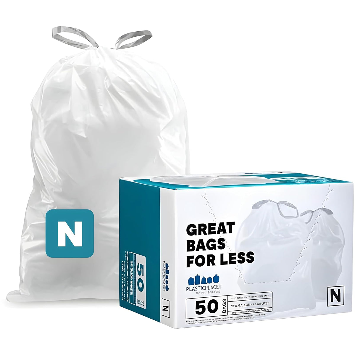 Plasticplace Bolsas de Basura Código M, 200 Piezas, 45 Litros - 50 Count (Pack of 1) - Código N