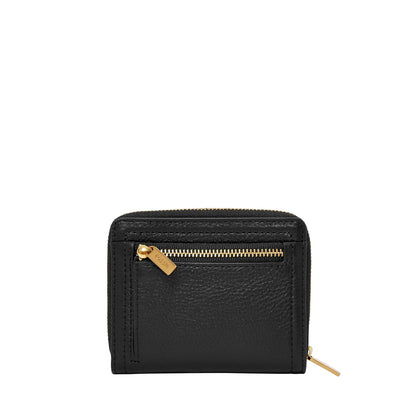 Cartera Rfid Mini Fossil SL7923001 Logan de piel en tono negro para mujer