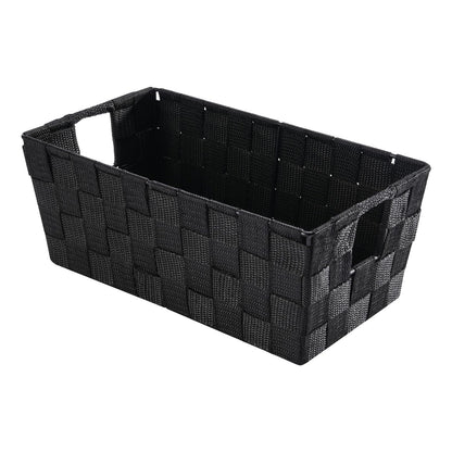 Whitmor - Cesta Tejida pequeña para Estante, Negro, 1, 1 - Negro