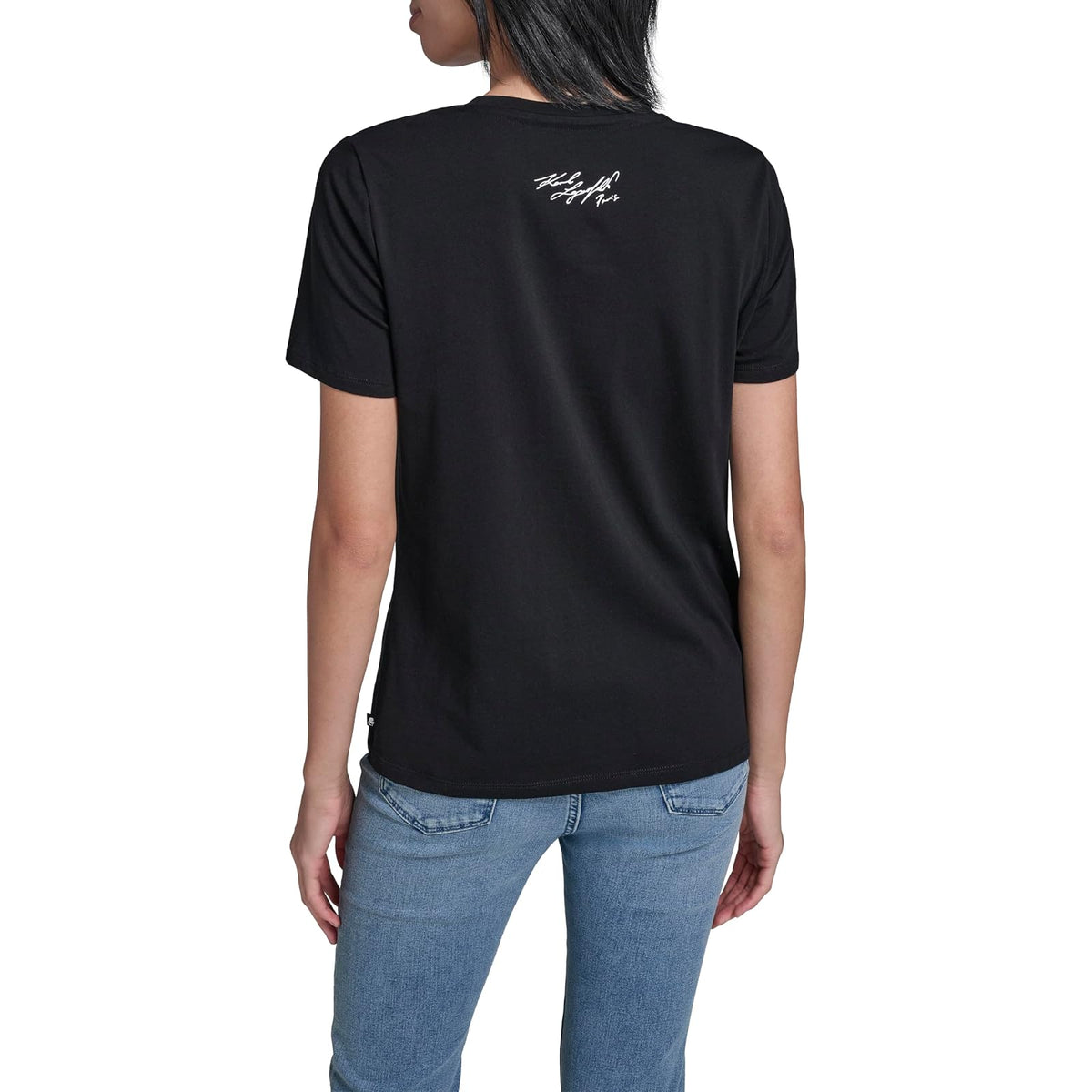 Karl Lagerfeld - Playera de Manga Corta con Cuello Redondo para Mujer