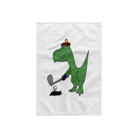 3dRose Funny Green Trex Dinosaurio Jugando al Golf Twl_203784_1 Toalla, 15 x 22 Pulgadas, Multicolor