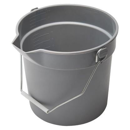 Winco cubeta de plástico Resistente con Boquilla de vertido, 10 Cuartos de galón, Gris