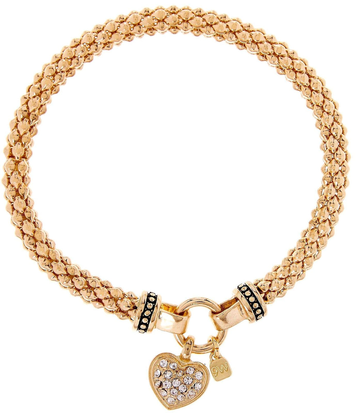 Nine West - Pulsera elástica para mujer con diseño de corazón pavé