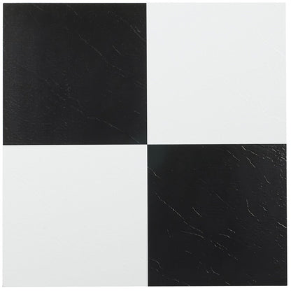Achim Nexus Azulejos Autoadhesivos de Vinilo, 30.5 x 30.5 cm, Paquete de 20 - Negro - Blanco - Aspecto estampado