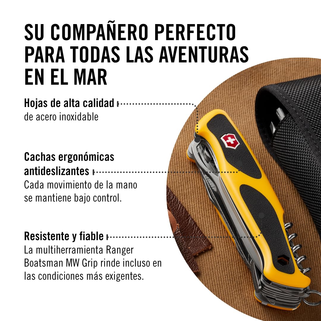 Victorinox Rangergrip Boatsman, color Amarrillo/Negro, 130 mm, 22 Usos