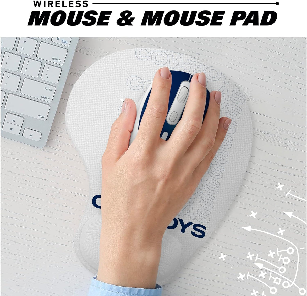 SOAR NFL - Alfombrilla inalámbrica para Mouse y Mouse (New England Patriots)