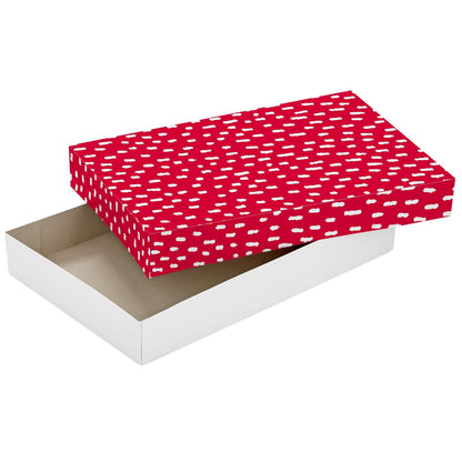 Hallmark - Cajas de camisa de Navidad para regalos (8 cajas de ropa de 16 pulgadas con tapas) rústica Papá Noel, a cuadros, muy feliz, rojo con manchas blancas