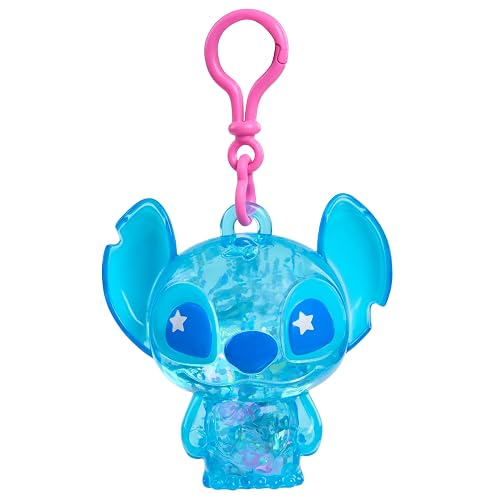 Disney Figura Clip-On Swirl-a-Stitch Stitch, Figura de Plástico de 8 cm con Líquido, Cuentas de Colores y Brillantina, Juguete para Niños de 3 Años en Adelante, de Just Play